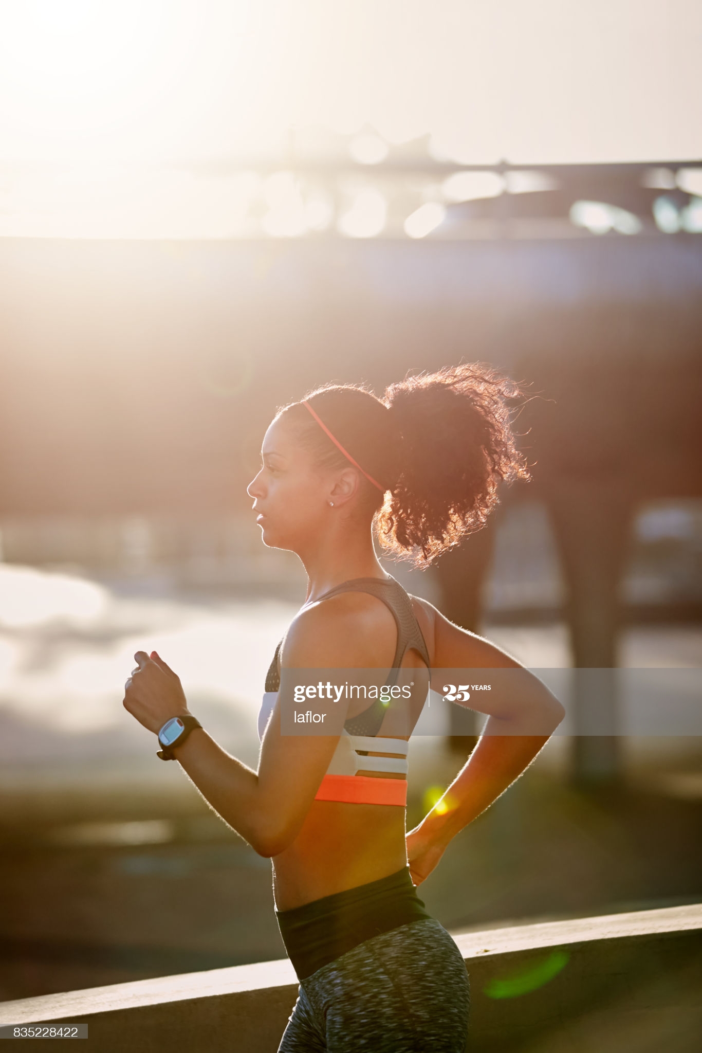 running by bridge