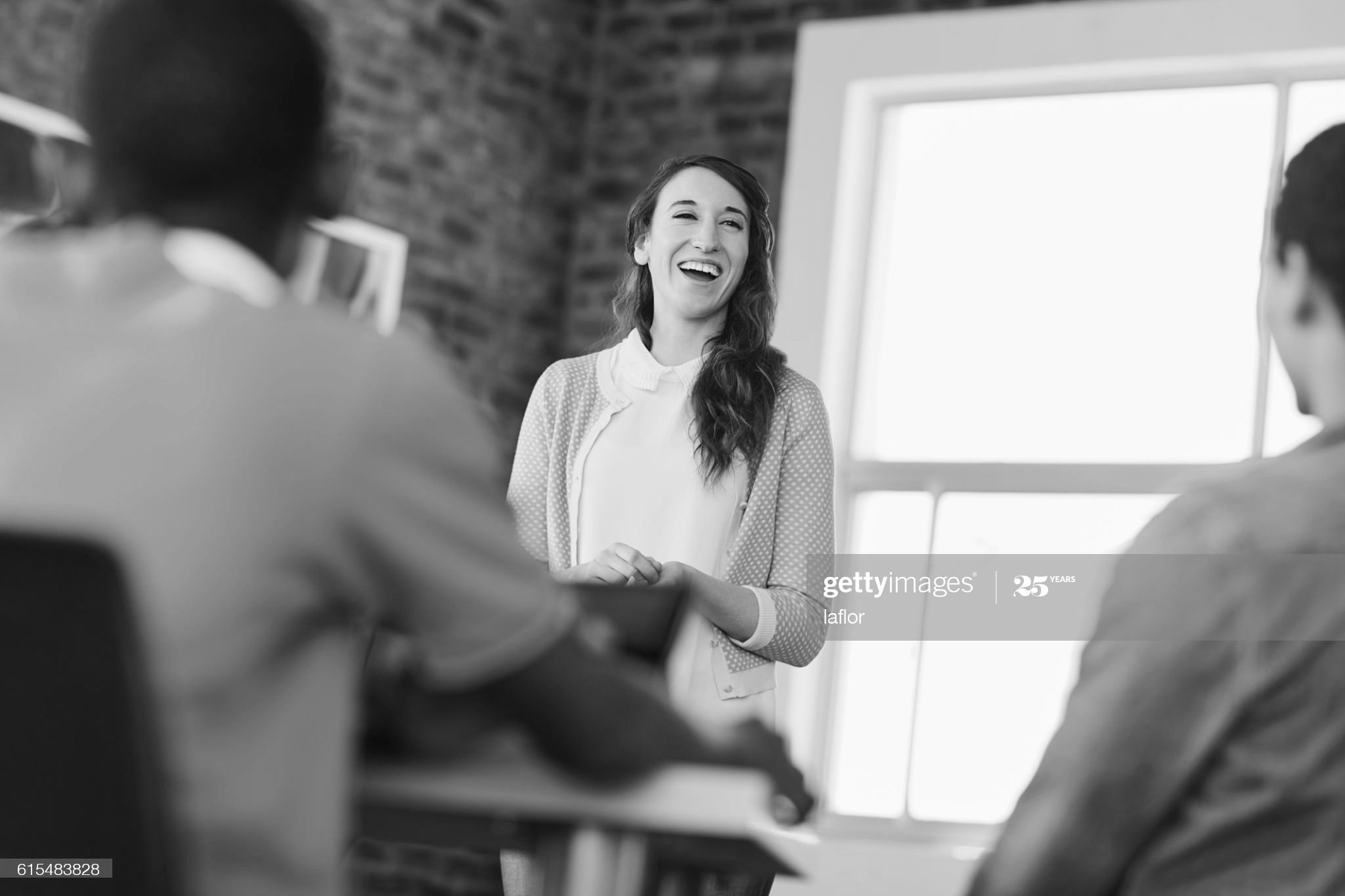 talking to audience